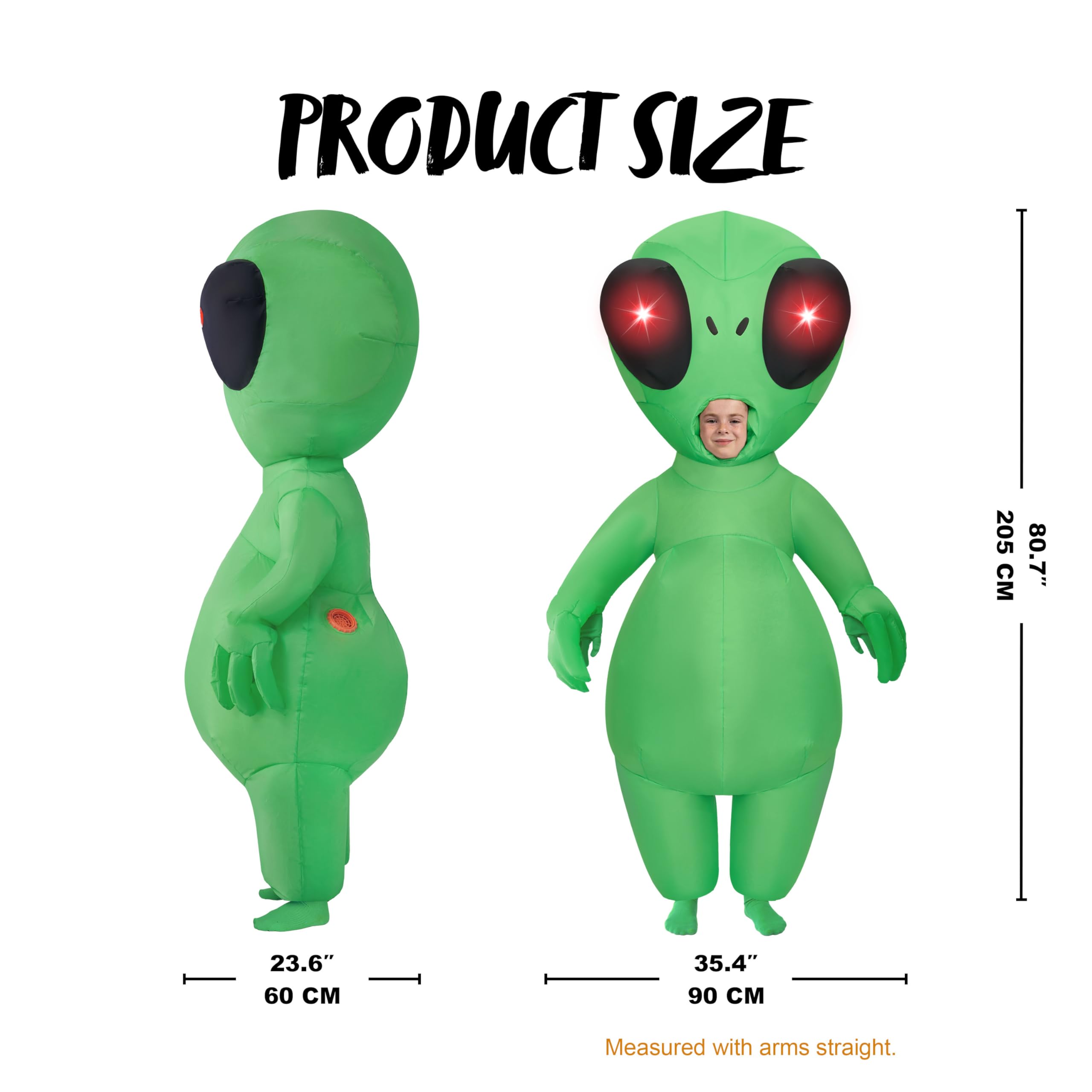Spooktacular Creations Nadmuchiwane Kostiumy Dziecięce Ze Świecącymi Oczami, Nadmuchiwane Kostiumy Na Całe Ciało, Zielone Kostiumy Na Halloween, Cosplay, Imprezy Tematyczne