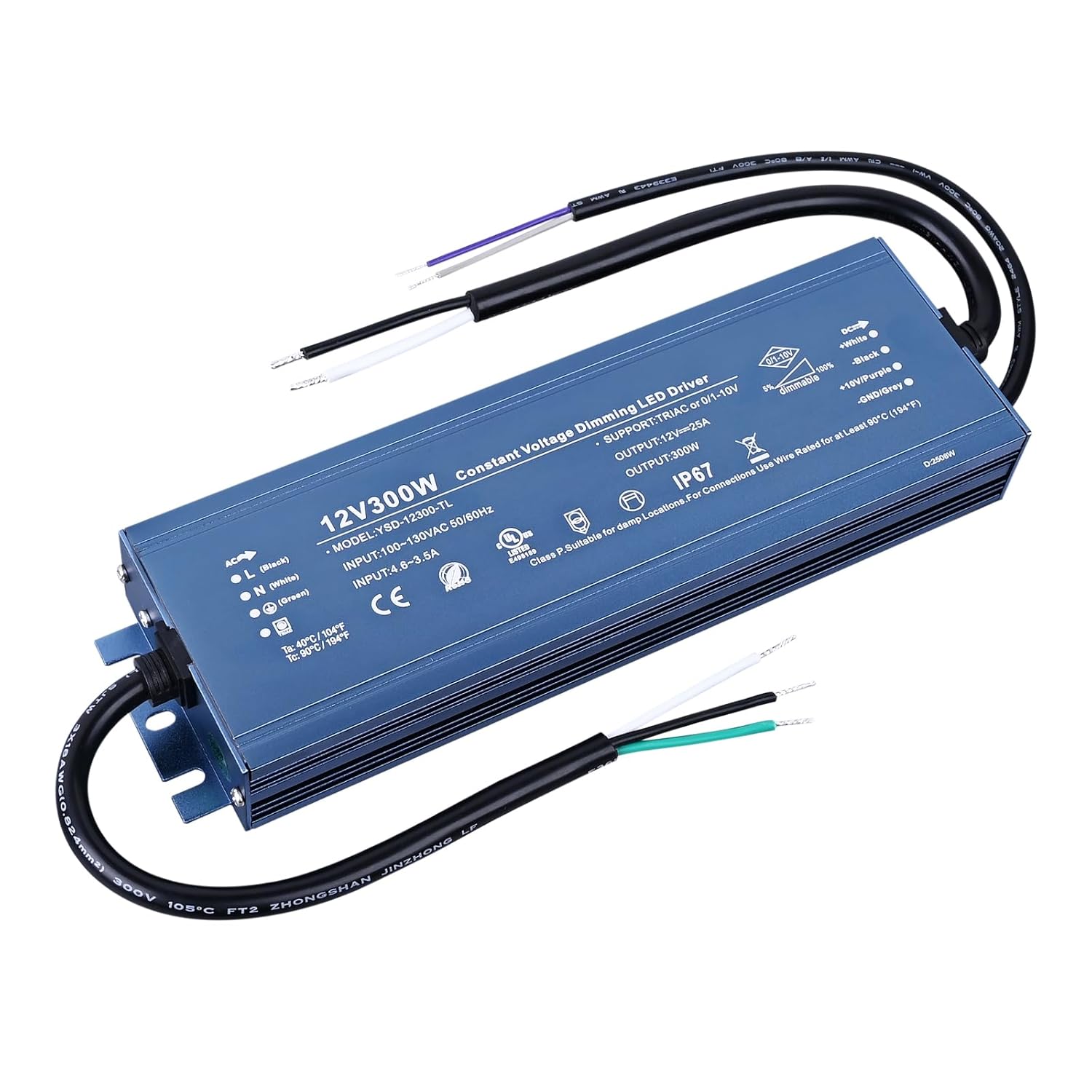 Constant Voltage 24V 200W 8,5A Dimmable LED Driver, Waterproof IP67 Transformer, AC 110V Triac Power Supply, LED Adapter for LED Light, Computer Project, Outdoor Light