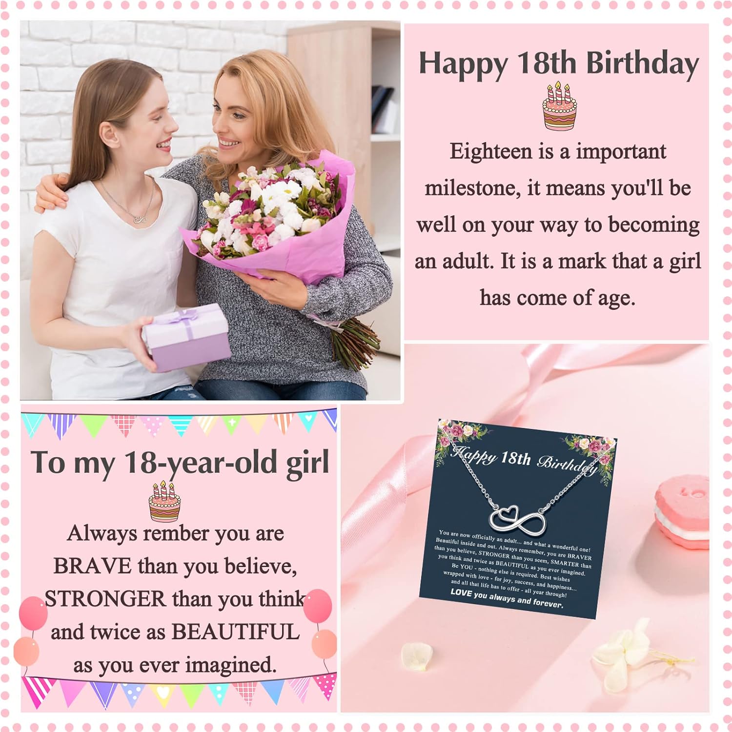 UNGENT THEM Infinity Heart Necklace for 13 16 18 Year Old Birthday Girls, Birthday Present for Daughter Granddaughter Friends - Image 4