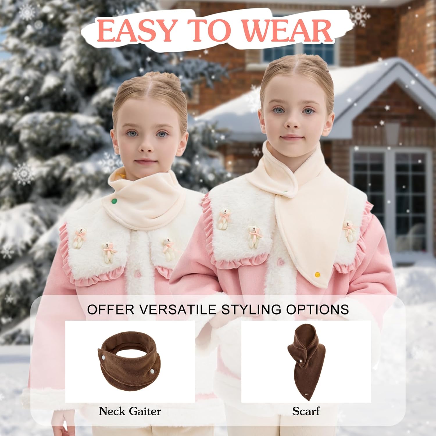 Toddler Girls Soft Neck Warmer Baby Boys Winter Scarf Kids Warm Round Scarves - Image 6