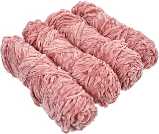 BATHVEVE 4 Piezas De Hilo De Terciopelo Colorido Para Tejer A Mano Hilo Grueso De Chenilla Para Crochet Hilo Grueso De Lana De Chenilla Chenilla Rosa Terciopelo Colorido