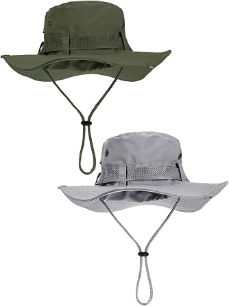 2 Pieces Safari Hat Wide Brim Fishing 