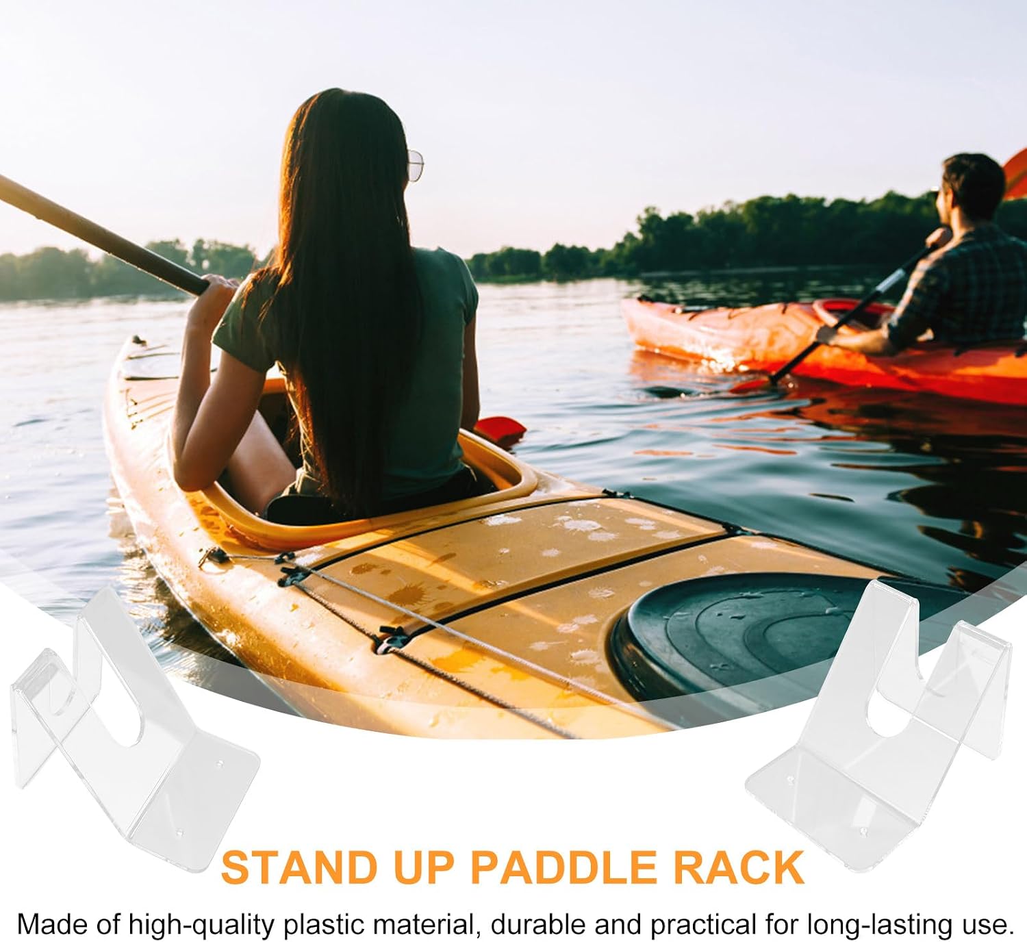 2pcs Canoe Paddle Holder and Kayak Paddle Support Wall Mount Rack for Outdoor Kayaking Storage Compatible with Canoe and Kayak Accessories