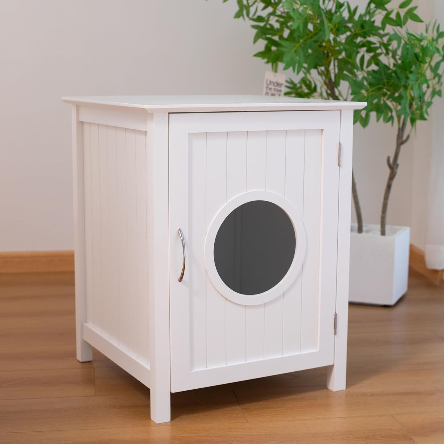 Cat Litter Box Enclosure Furniture - Stylish Hidden Washroom Nightstand With Easy Assembly Storage Cabinet - Large Pet Box Bedside Table - White As Shown One Size