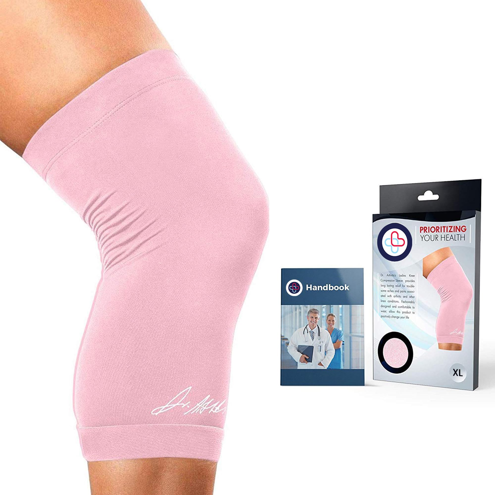 Dr. Arthritis Doctor Developed Thin Knee Brace for Women or Men (Pink, XL)