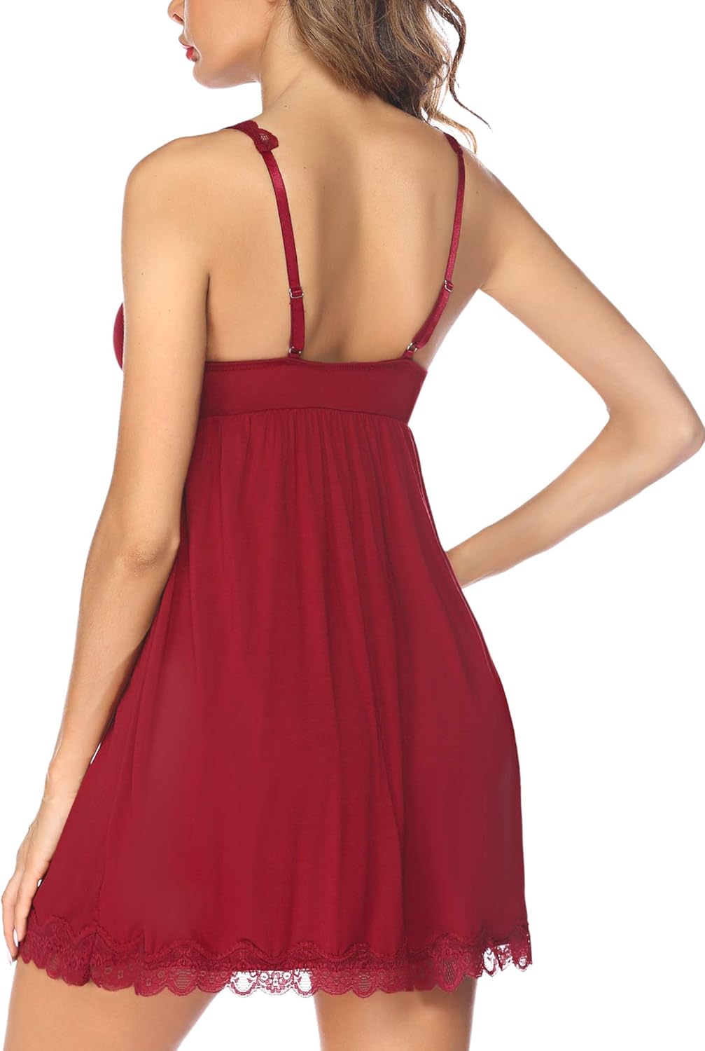Avidlove Women Sexy Sleepwear Lace Chemise Nightgown Full Slip Babydoll Sleepwear - Image 2