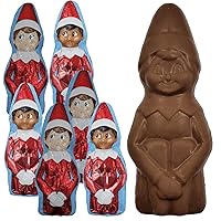 Vista 10 de Fruidles Grandes Regalos Navideños de Elfo en la Estantería, Chocolates Sólidos y Suaves, Relleno para Bolsas de Fiesta, Envueltos Individualmente