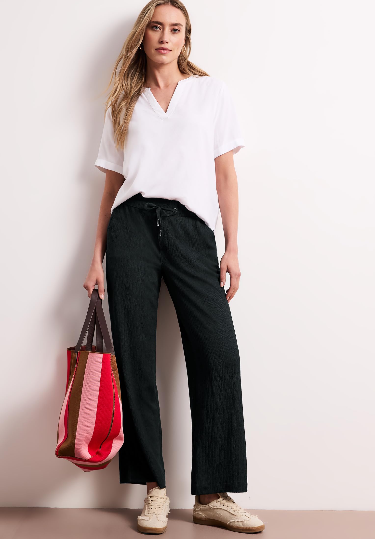 Street One Damen High Waist Wide Leg Hose im Casual Fit 3817775