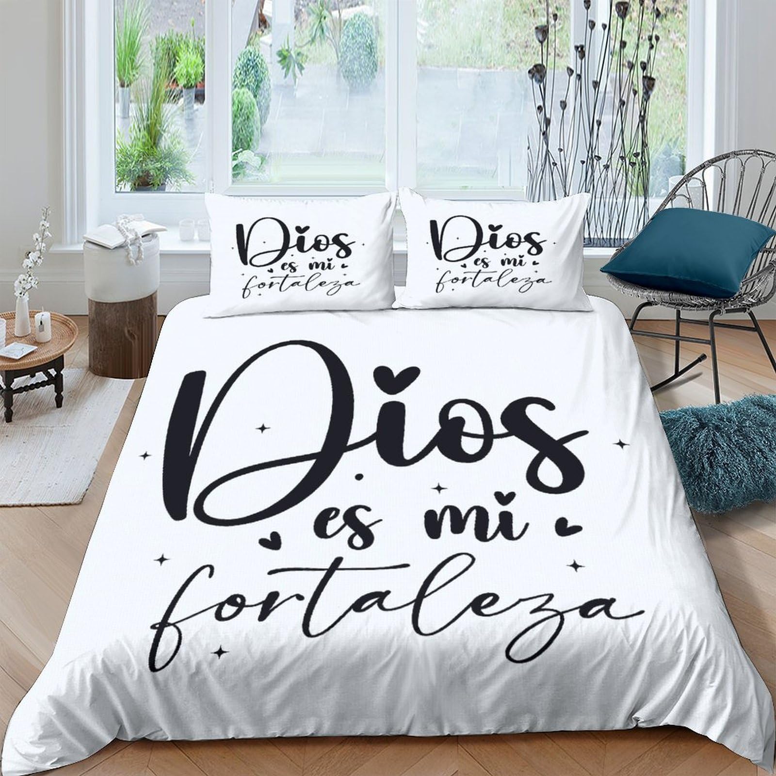 Ctjqhvkz Style-2 3D Printed Calligraphy Scripture Fitted Sheet Microfiber Soft Inspirational Quote Bed Cover For Bedroom Dorm Easy Wash Decor Single（135X200cm）