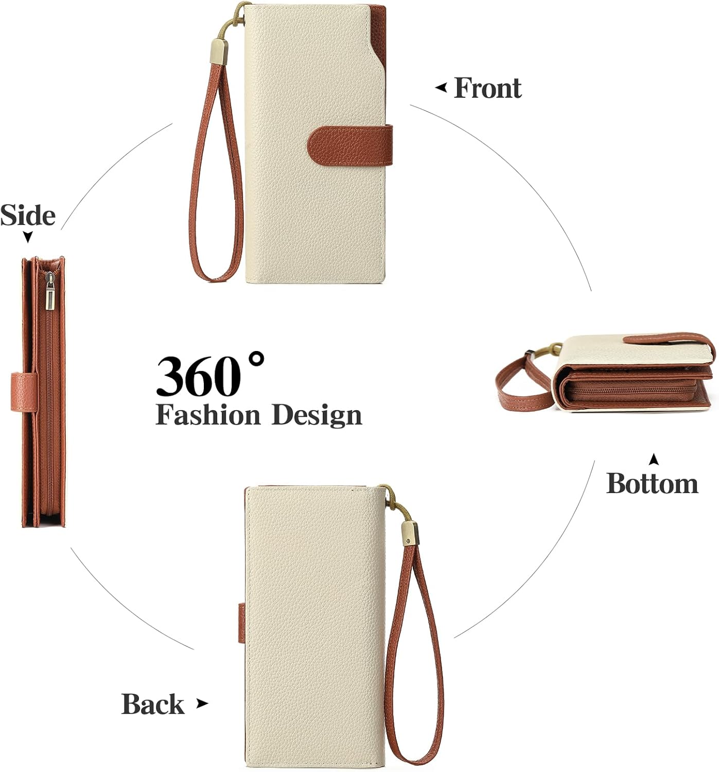 GAEKEAO Womens Wallets Large Capacity Leather Card Holder RFID Blocking Wristlet Clutch Long Travel Ladies Purse - Image 4