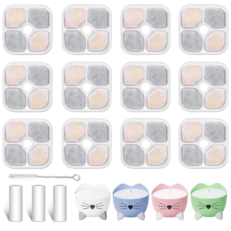 Refil Filtro para Fonte de Água Catit PIXI para Gatos Svrinlio E-03, Pacote com 12