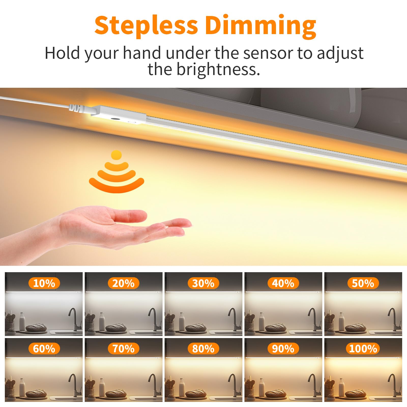 Under Cabinet Lights, Led Strip Light For Kitchen, Touchless Hand Wave - View #6