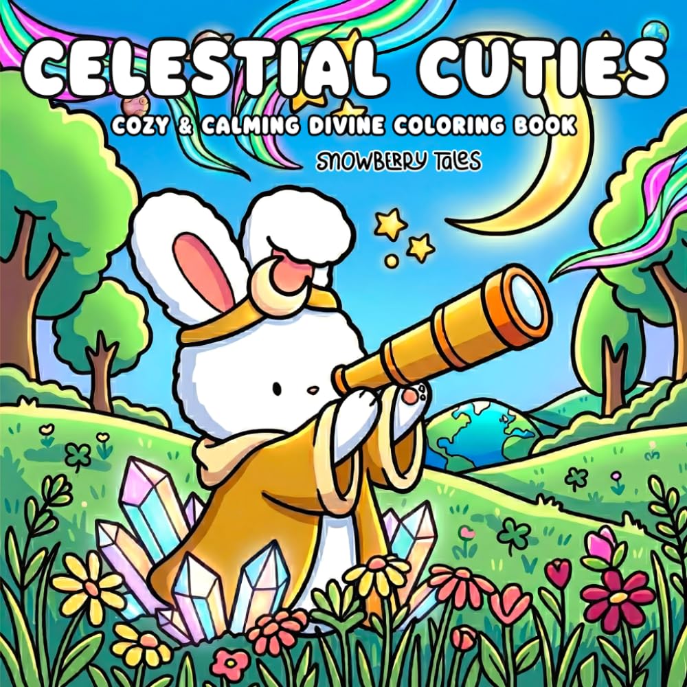 Celestial Cuties – Cozy & Calming Divine Coloring Book: Adorable Kawaii Zodiac Signs & Celestial Scenes for Relaxation & Creative Fun | Cute Star Signs, Constellations & Mystical Vibes
