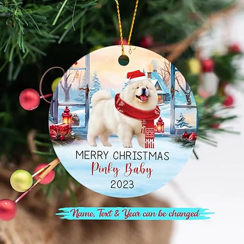 Miniatura 8 de Adorno personalizado para árbol de Navidad de perro Chow Chow, regalo único de Navidad negro para los amantes de los perros Adorno negro Chow Chow