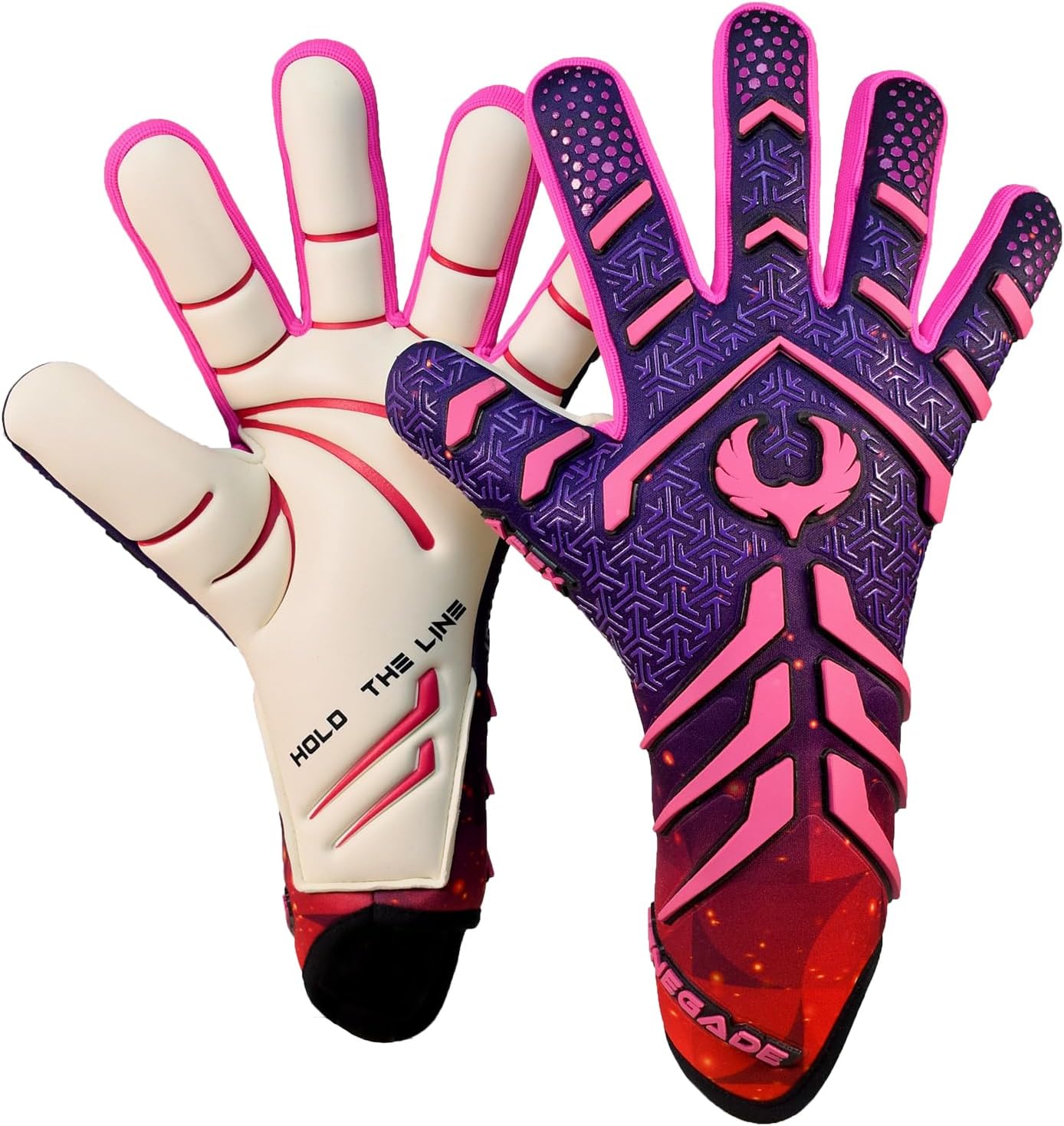 Renegade GK Apex Strapless Professional Football Goalie Gloves (Sizes 6-12, Level 5.5) 4+5MM EXT Contact Grip | Evo Negative Cut Goalkeeper Gloves for Elite Play