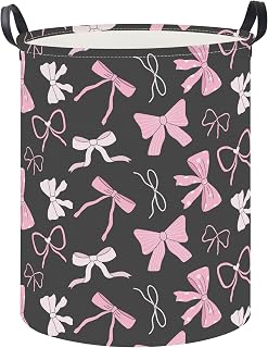 19.7" Laundry Basket,Waterproof Clothes Hamper,Room Decor,Gift Baskets(Bowknot)