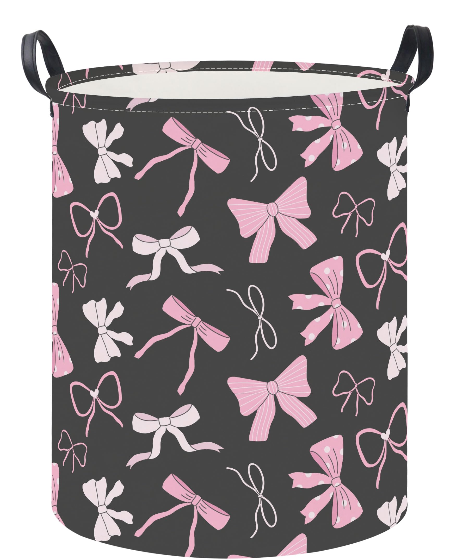 19.7" Laundry Basket,Waterproof Clothes Hamper,Room Decor,Gift Baskets(Bowknot)