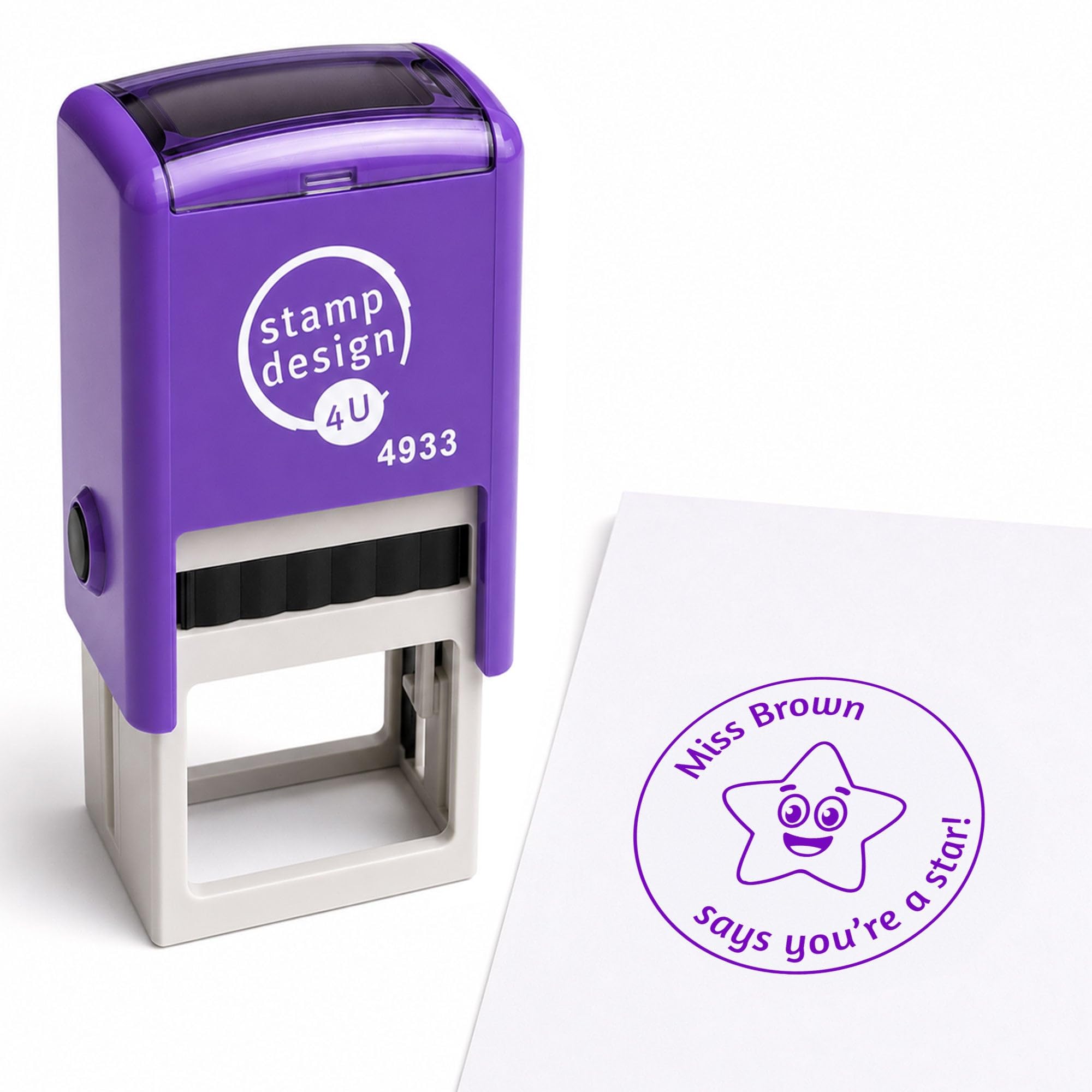 SD4U You're a Star Personalised Teacher Name Stamp Motivational
