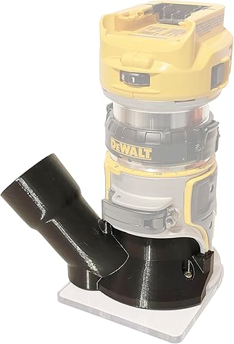 Adaptador de manguera de enrutador recortado, compatible con DeWalt DCW600 y DWP611 a manguera Festool de 1.063 in y 1.417 in, color negro
