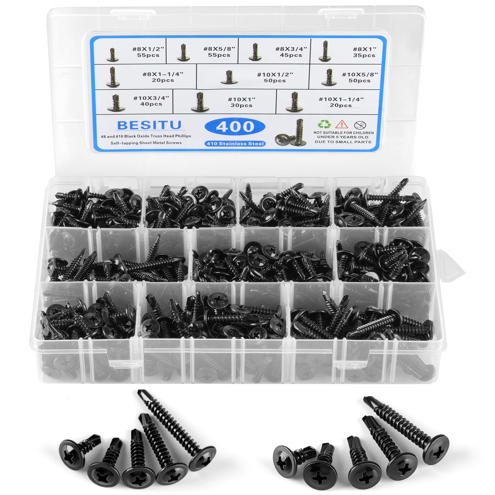 400 Stainless Steel Self-Tapping Screws - DIY & Pro -1
