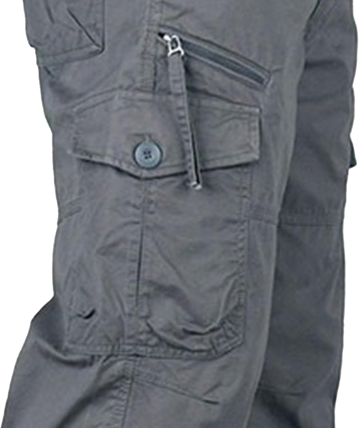 Maiyifu-GJ Men's 3/4 Cargo Shorts Below Knee Multi-Pockets Cotton Shorts Summer Casual Elastic Waist Hiking Short Pants