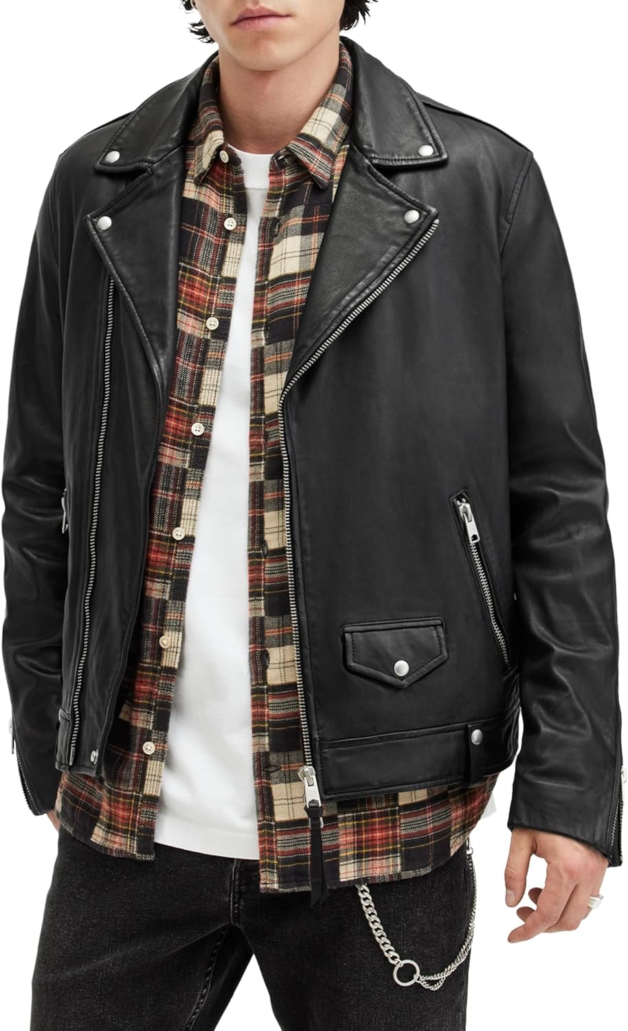 AllSaints Men's Jacket Milo Biker Black XS - Image 4