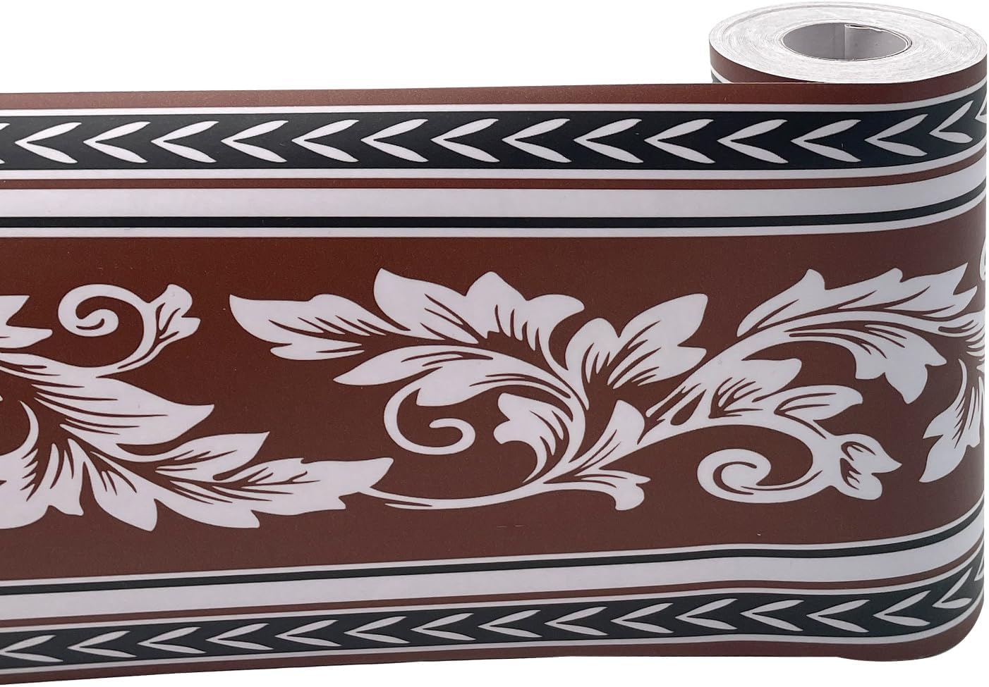 Thicken Wallpaper Border Self Adhesive PVC Tiles Sticker Roll Removable Bathroom Kitchen Wall Decoration Brown Pteris