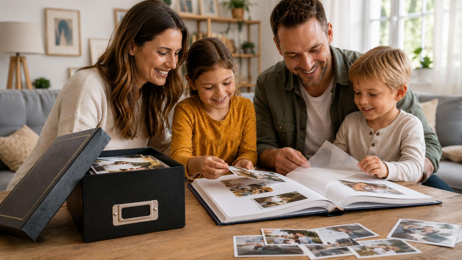 IDEAL TREND Tradition Photo Box für 700 Fotos in 10x15 cm – Fotobox mit edler Prägung: Farbe: Schwarz