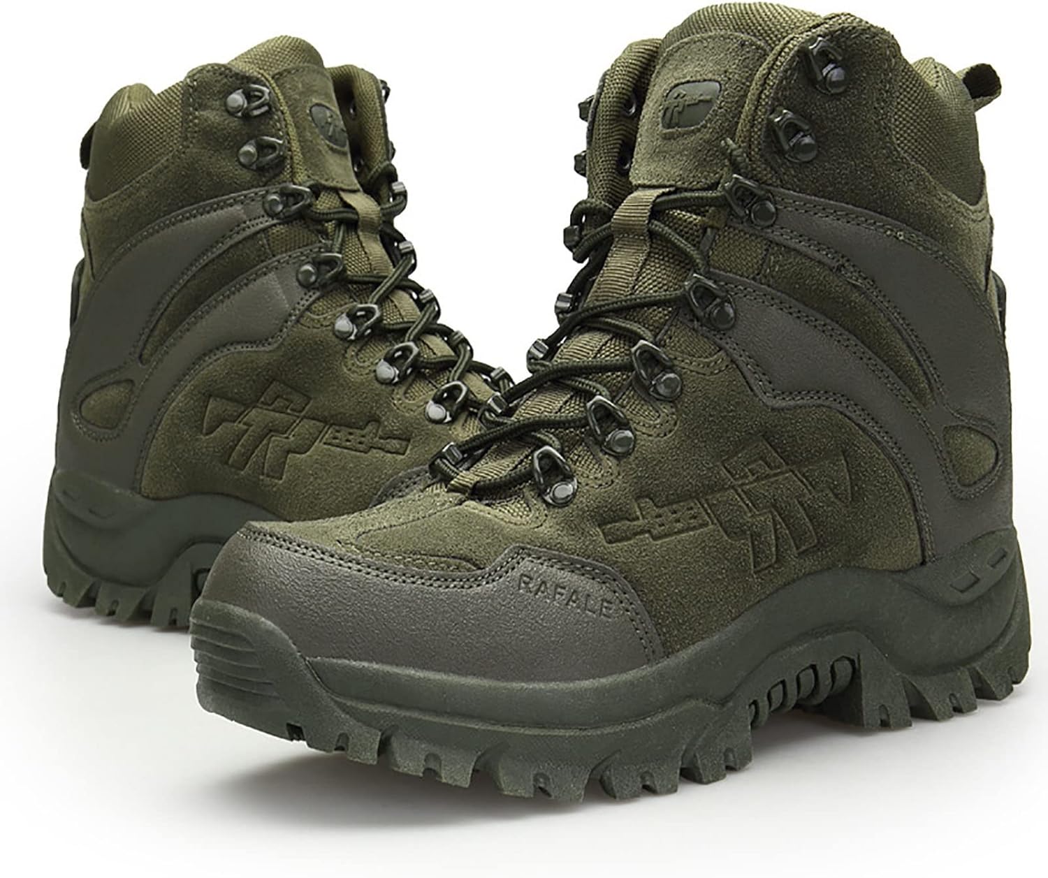CLSQLXYJZC Mens Backpacking Boots Army, Durable Suede Leather and Rubber Sole Military Work and Desert Boots,Outdoor Lace-Up Sports Lightweight Durable Breathable Hiking Shoes