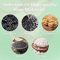 Vista 3 de FU PAI E JIAO Polvo de frijol negro de nuez de sésamo negro, reemplazo de comidas con regulación del colesterol y antioxidación, sin OMG, vegano