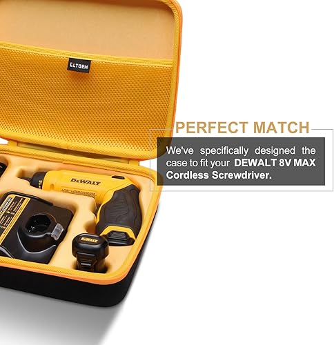 Miniatura 4 de LTGEM - Funda compatible con destornillador inalámbrico DEWALT DCF680N2 8V MAX, baterías y cargador, solo funda
