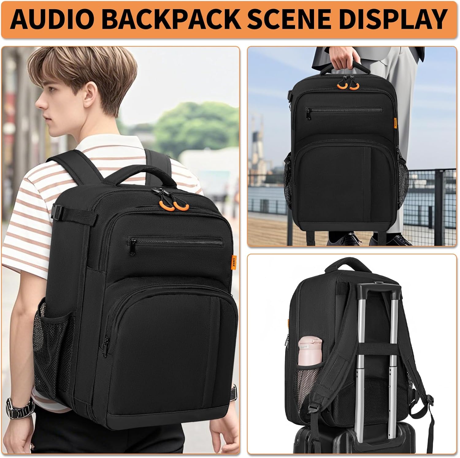 GMAK Audio Mixer Backpack Compatible with RODECaster Pro, RODECaster Pro II, RC Duo, DJ Mixer Travel Case Bags with Plenty of Pockets, Protective Audio Mixer Bag for Cables, Podcast Gear and Mics - Image 6