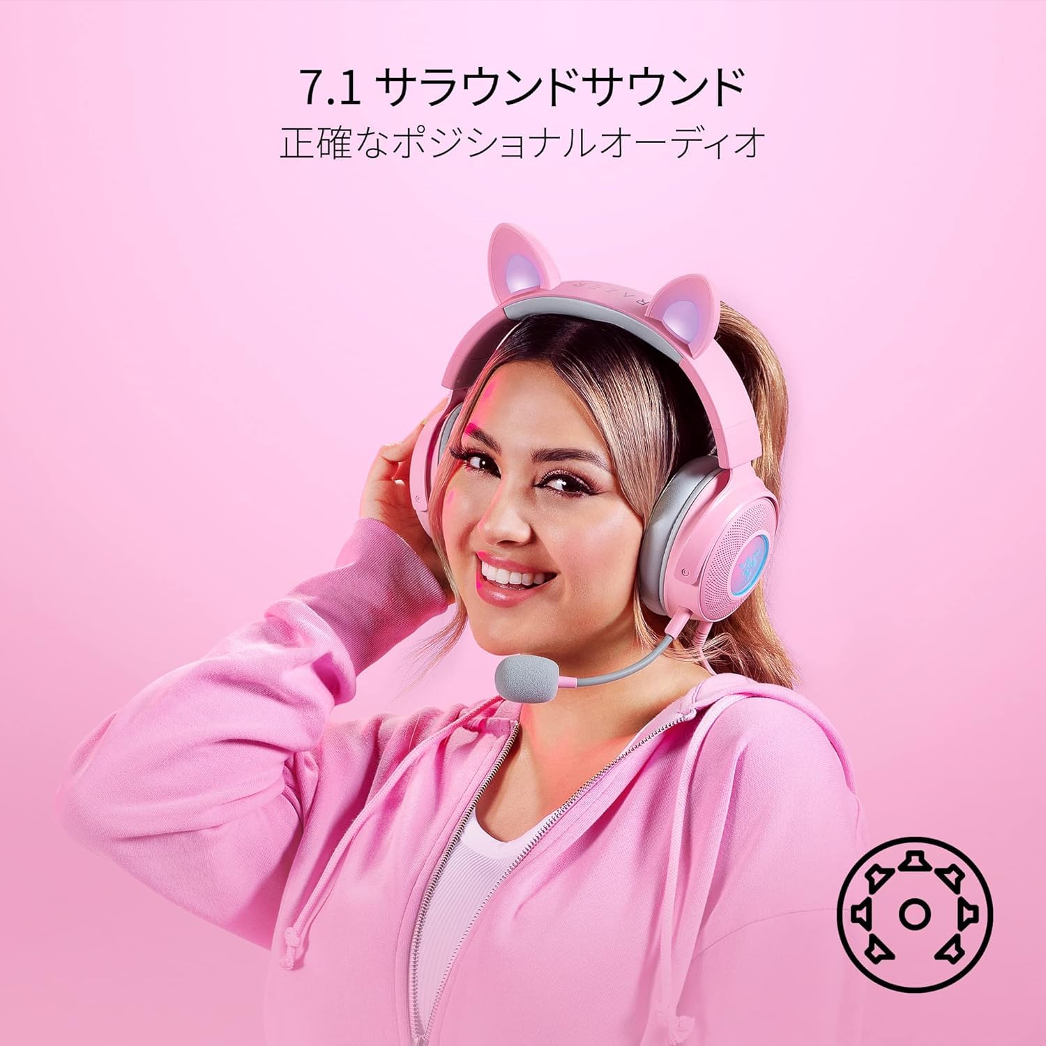 Razer Kraken Kitty V2 Pro Quartz Pink Interchangeable Wired Gaming