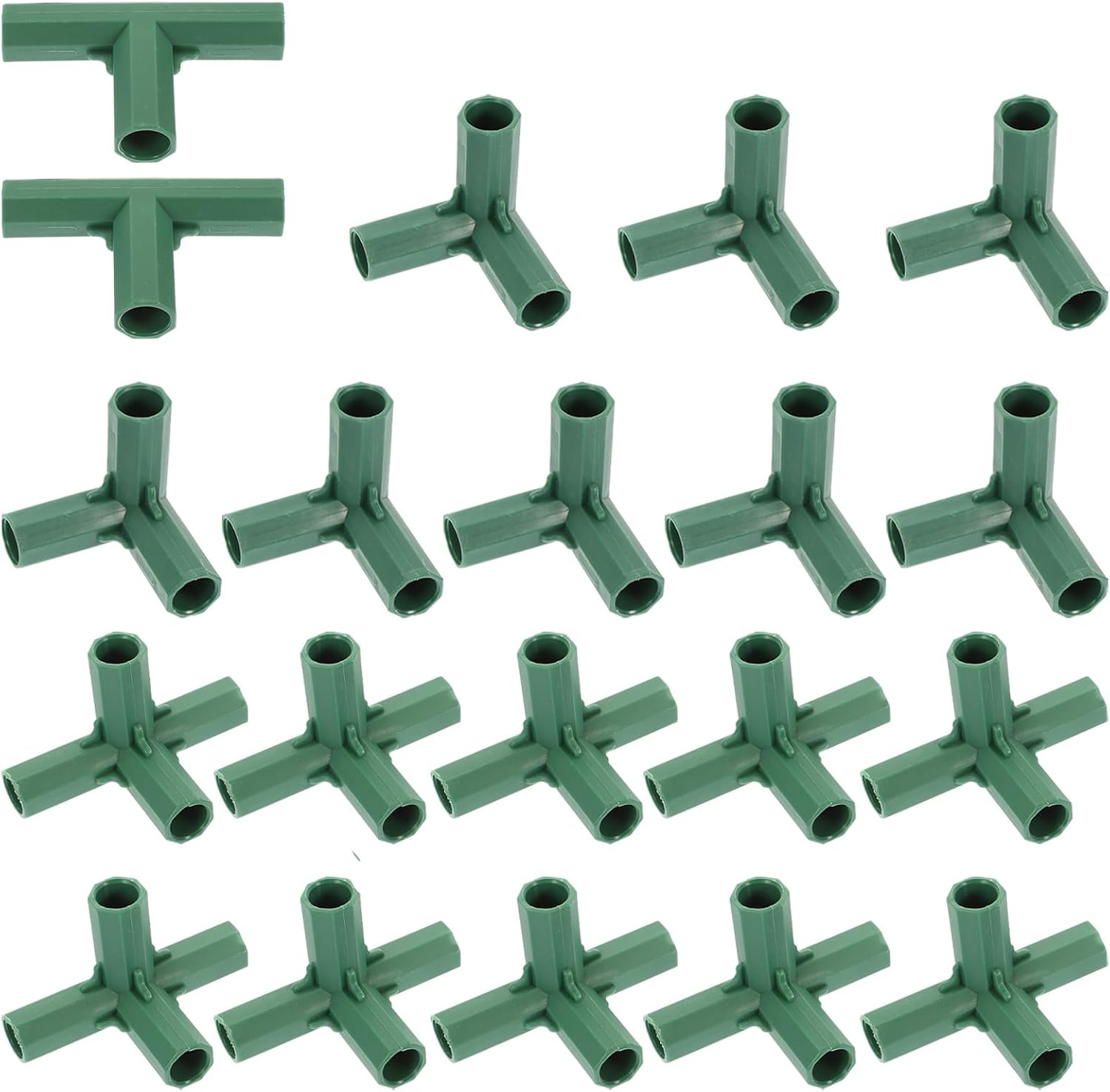 Happyyami Gardening Frame Connector 20Pcs 16mm Plastic Greenhouse Frame Furniture Connectors Plant Stake Fencing Pipe Joint for Flower Stands Greenhouse Frames Construction