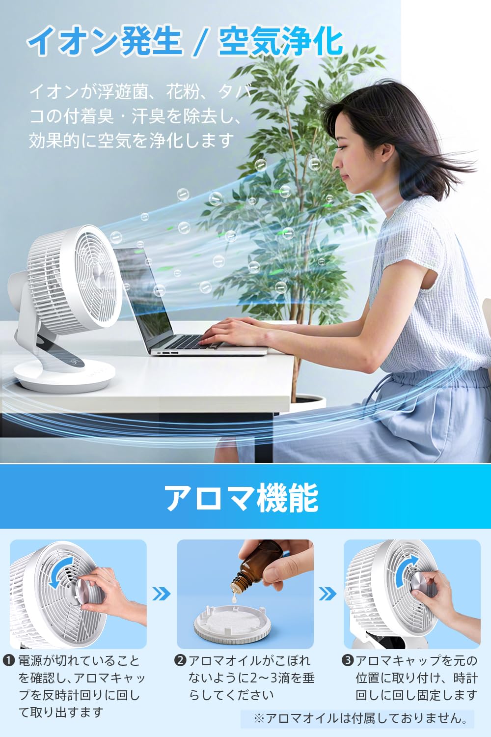 Amazon | 【AI搭載 & 360° 3D首振り】サーキュレーター 2026 扇風機 