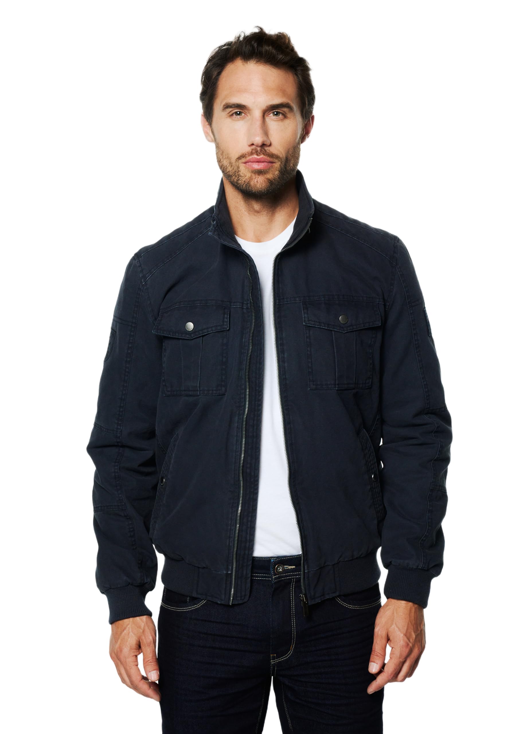 Koroshi Chaqueta Cazadora Algodón Estilo Militar Hombre