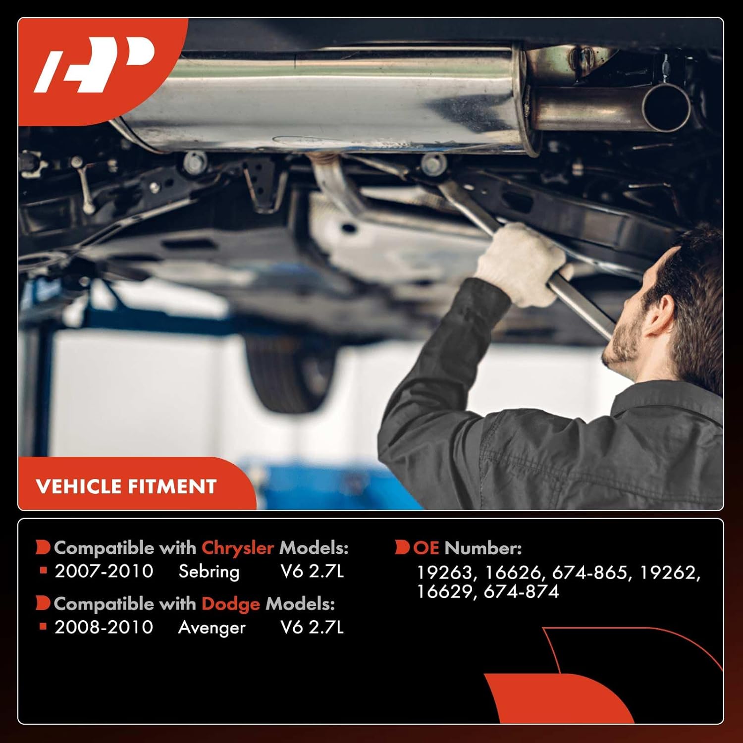 A-Premium Front 2-PC Exhaust Manifold Catalytic Converter Kit Direct-Fit Compatible with Dodge Avenger 2008-2010 & Chrysler Sebring 2007-2010, 2.7L, EPA Compliant