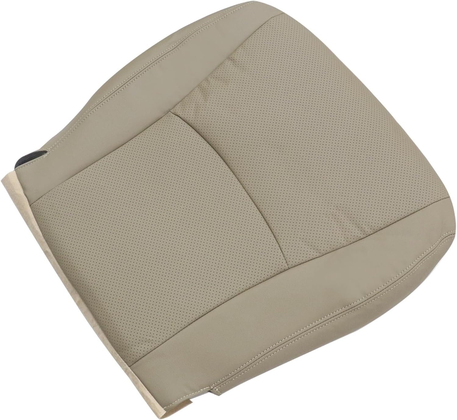 Front Passenger Bottom Replacement Perforated Leather Seat Cover Tan Compatible with Toyota Highlander 2008 2009 2010 2011 2012 2013