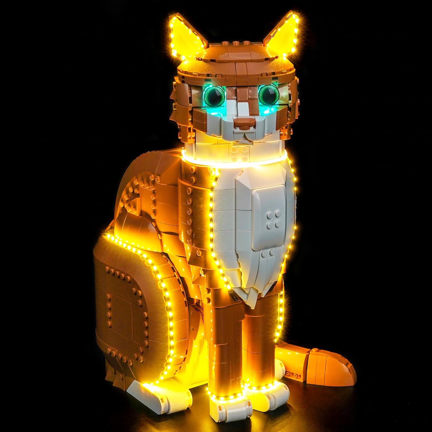 BrickBling LED Light Compatible with Lego Orange Cat, Creative Lighting Compatible with Lego 21376- Not Come with Model