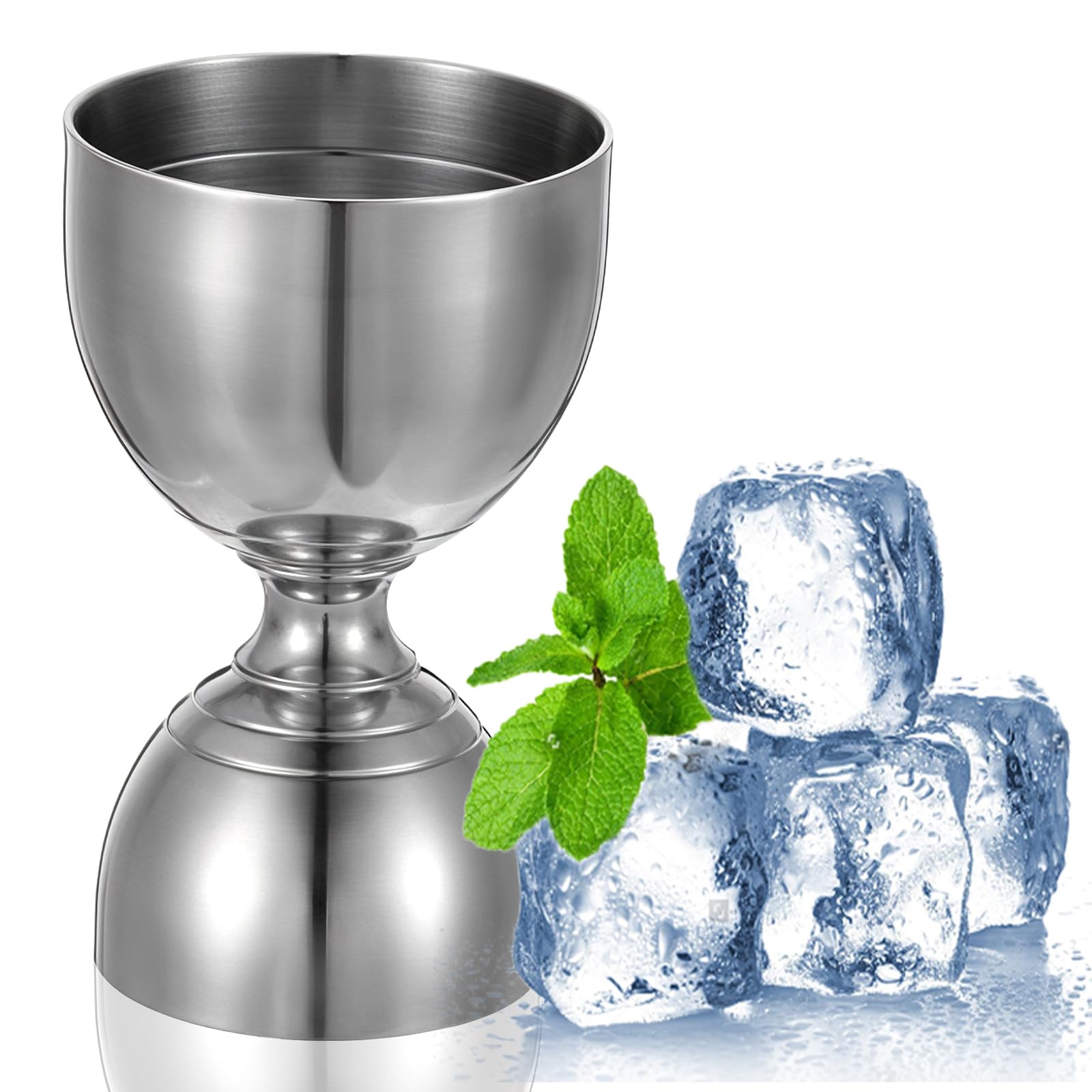 Cocktail Measuring Jigger 2 oz 1 oz, Double-Sided Jigger for Bartending, Bell-Shaped Drink Measurer for Cocktails, Stainless Steel Bar Tool Accessories