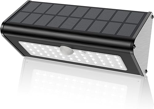Luces solares superbrillantes para exteriores IP65, a prueba de agua, 1100 lúmenes, inalámbricas, 4500 mAh, luz LED con sensor de movimiento, luces
