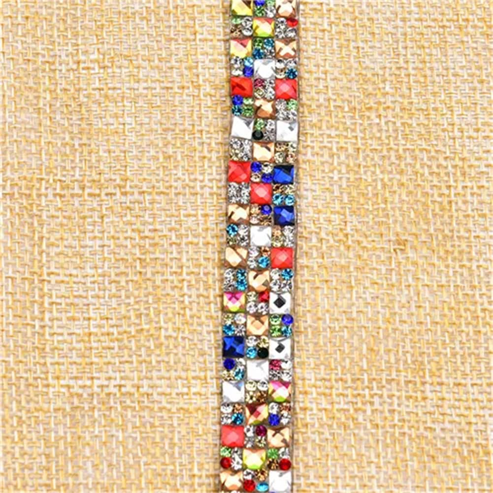 Chaîne strass hotfix ruban thermocollant 1,8m maille verre 1,1cm pour travaux manuels