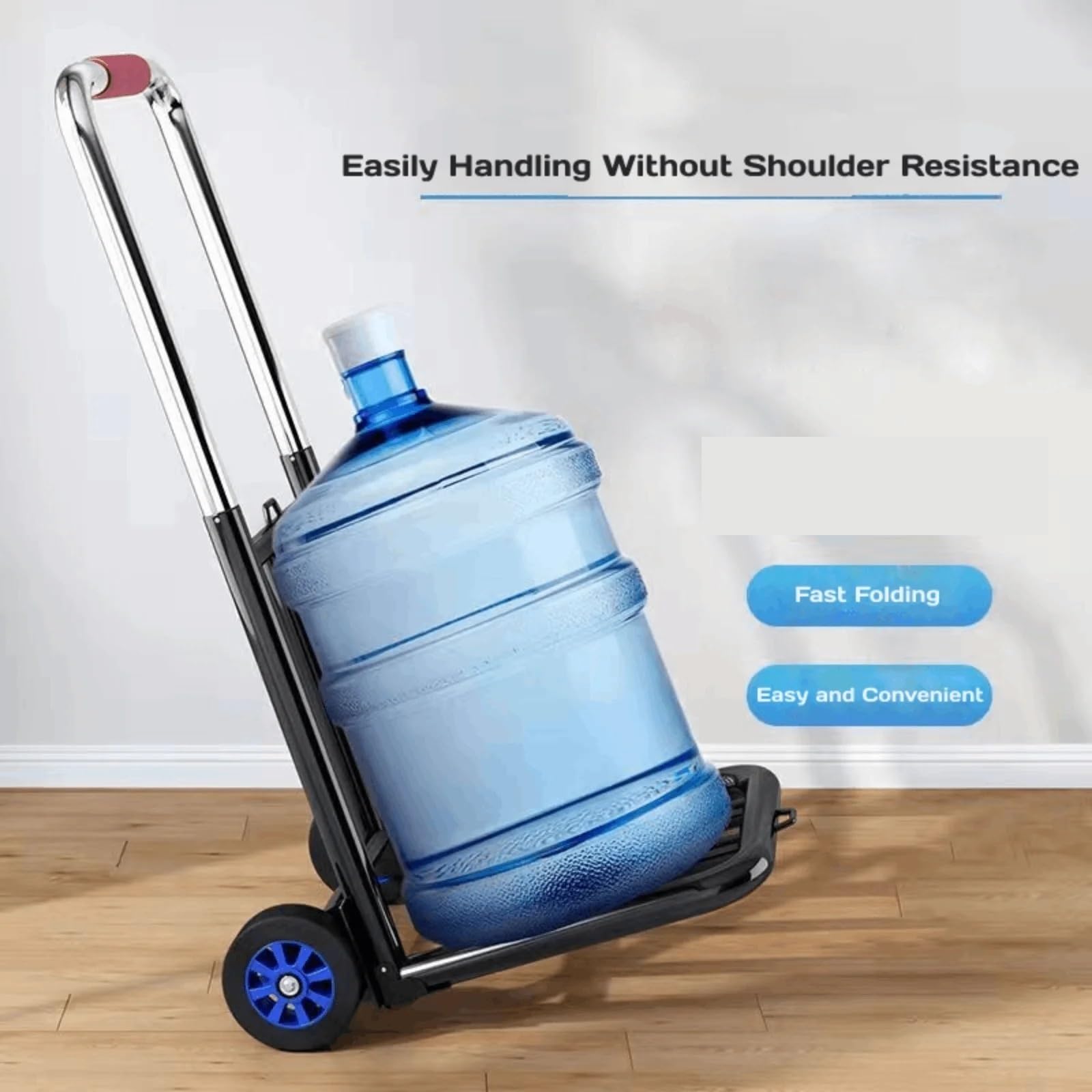 Gepäcktrolley, Mehrzweck-Handkarre mit 3 elastischen Seilen, verstellbar, zusammenklappbar, 70 kg, for Reisen im Freien, Lebensmitteltransport