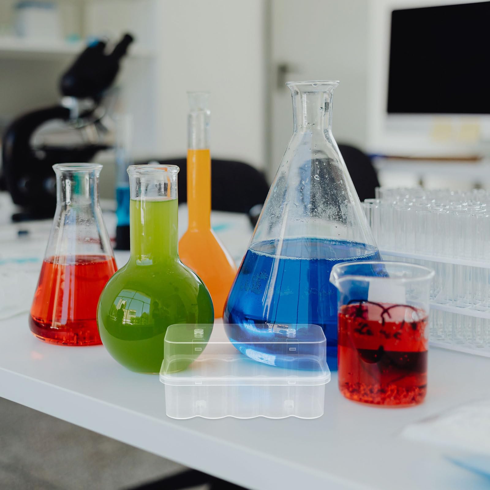 TOYANDONA Scatola di Conservazione per Fiale 24 Pezzi Plastica 10 Ml | Griglia Multi-scomparto Standardizzata, per Laboratori e Ambienti Medici, Gestione Ordinata dei Campioni