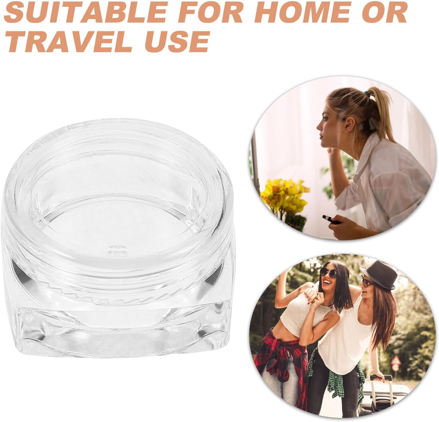 Generic 10pcs Skin Care Containers Small Cosmetic Jars for Travel Creams and Moisturizers, Compact 3g Ps Plastic Refillable Jars with Breakage Resistance, for Packaging Small Samples