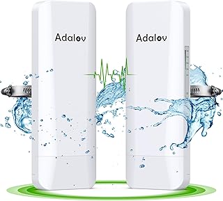 Wireless Bridge, AdaLov 5KM 5.8G Gigabit Outdoor CPE with 1000Mbps Ethernet Port,Point to Point/Multipoint WiFi Bridge,High Speed, PtP Internet Bridges with 14DBi High-gain Antenna, IP65 Waterproof