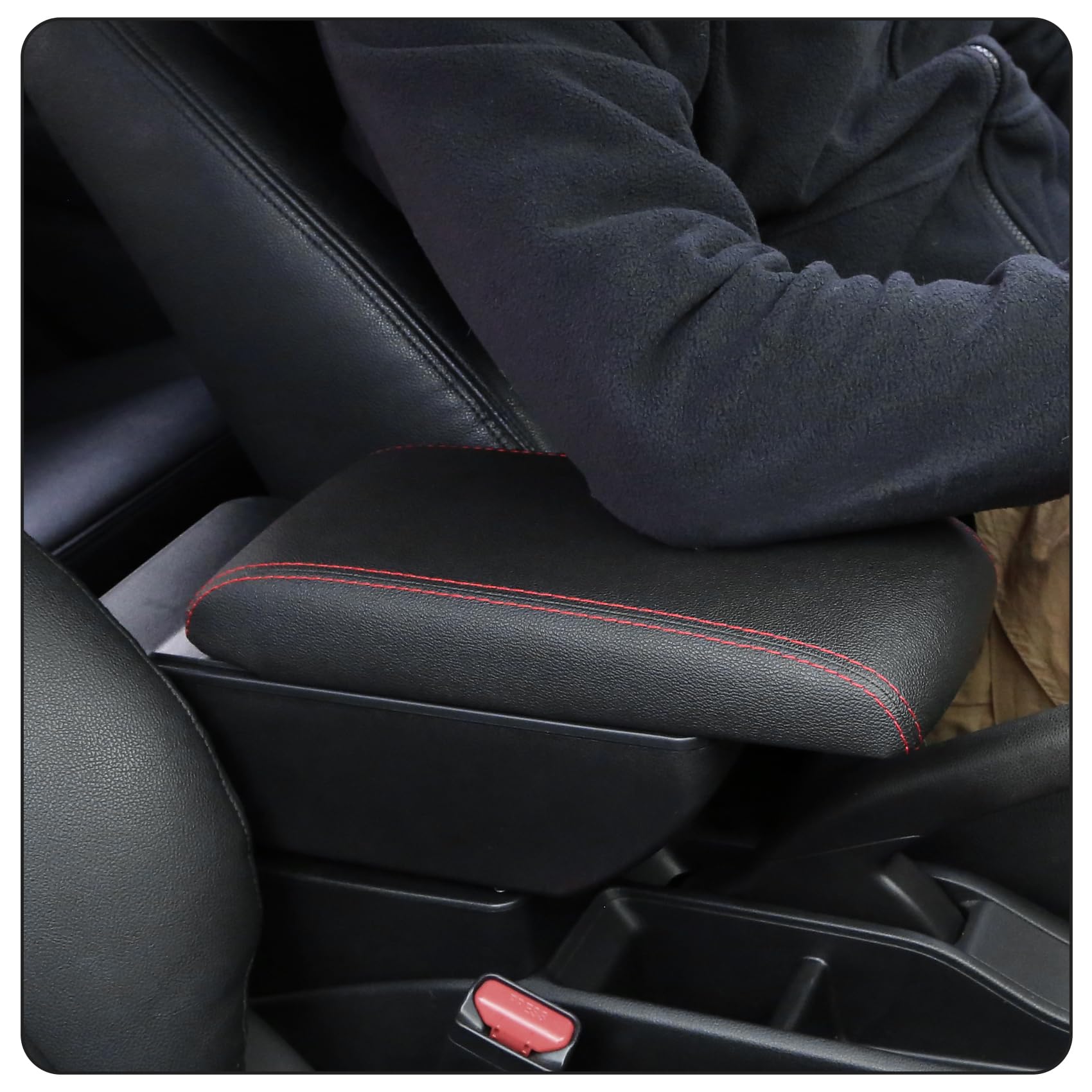 YJYWZH Compatible with SEAT Ibiza 6F Armlehnen 2017-2024 Mk5 Auto Mittelkonsole Aufbewahrungsbox Armlehne Innenausstattung Armauflage Leder Armstutze