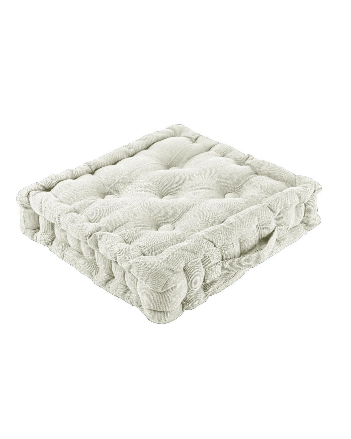 Extra Firm 10cm (4") Thick Garden Dining Car Seat Chair Armchair Booster Cushion, 100% Cotton Casing By CosyWinks® Cream