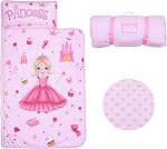 Nap Mat pour les tout-petits Enfants Filles-Pillow,Mat,Blanket Tout en un-Kids Sac de couchage pour chambre Nursery Travel,Don pour anniversaire Noël,Princess Castle