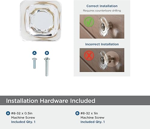 Miniatura 6 de Amerock Pomo de gabinete  Bronce transparentechampán  Longitud de 1-38 pulgadas (1.378 in)  Glacio  paquete de 1 unidad  Pomo de cajón  Herrajes